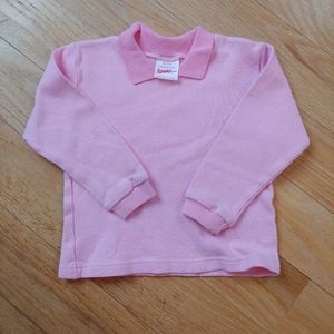 Vintage hanna andersson pink long sleeve knit collar shirt size 80 cm
